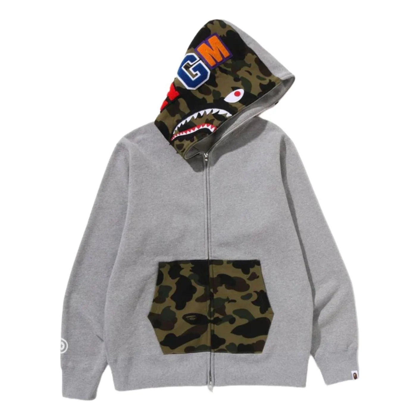 A Bathing Ape Shark Full Zip Hoodie 'Gray' 1L70-115-005-GRY