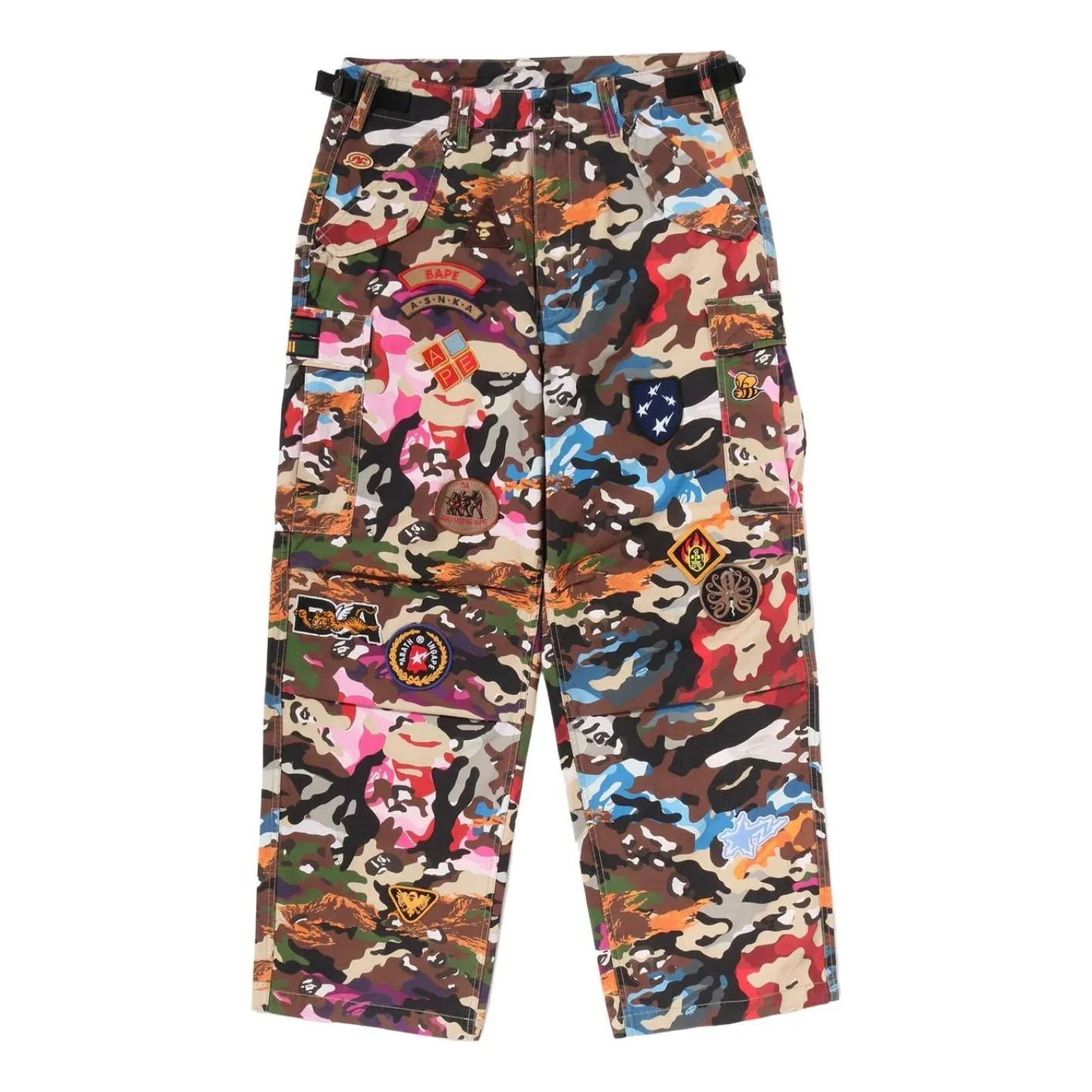 A Bathing Ape Hybrid Camo Multi Badge Cargo Pants 'Multicolor' 0ZXPTM311521RMLX