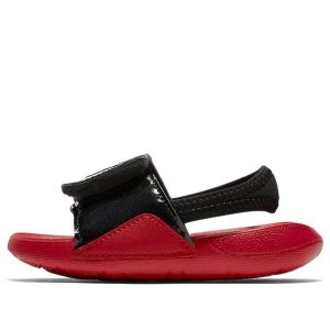 (TD) Air Jordan Hydro 7 Velcro Sports Slippers Black Red AA2519-001