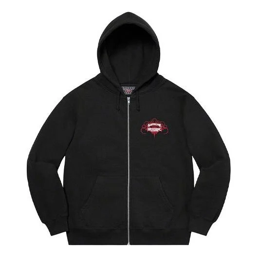 Supreme x HYSTERIC GLAMOUR Zip Up Hooded Sweatshirt 'Black White Red' SUP-SS21-541