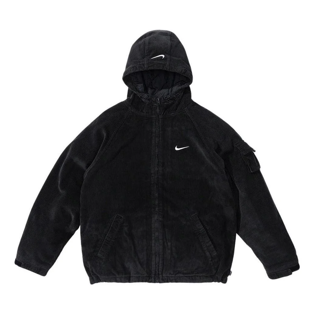 Supreme x Nike Arc Corduroy Hooded Jacket 'Black White' SUP-SS22-823