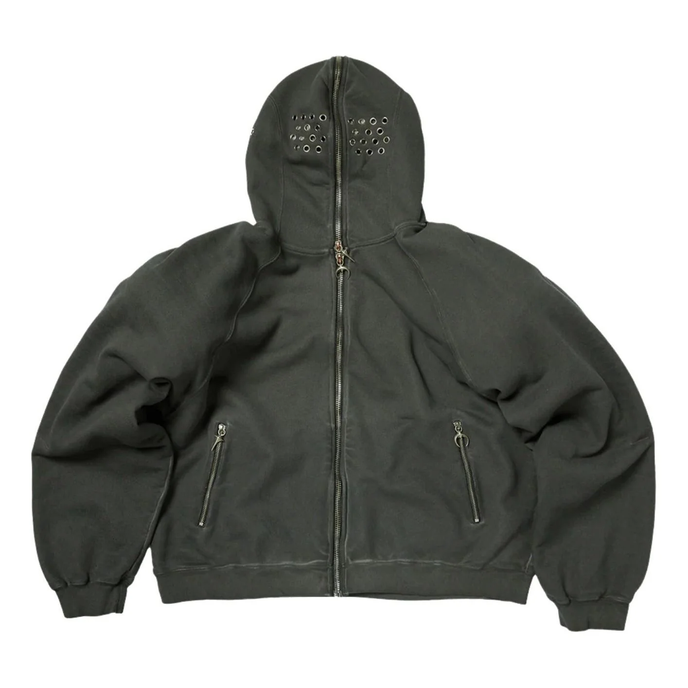 Thug Club Bulk Shoulder Gladiator Zip-Up Hoodie 'Charcoal' TC26SS0601