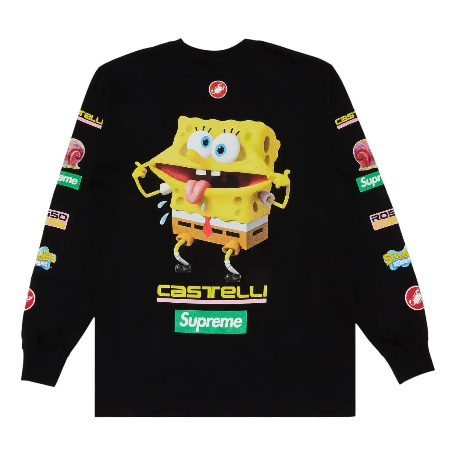 Supreme x Spongebob Squarepants x Castelli Racing Long-Sleeve T-Shirt 'Black' SS25T36-BLACK