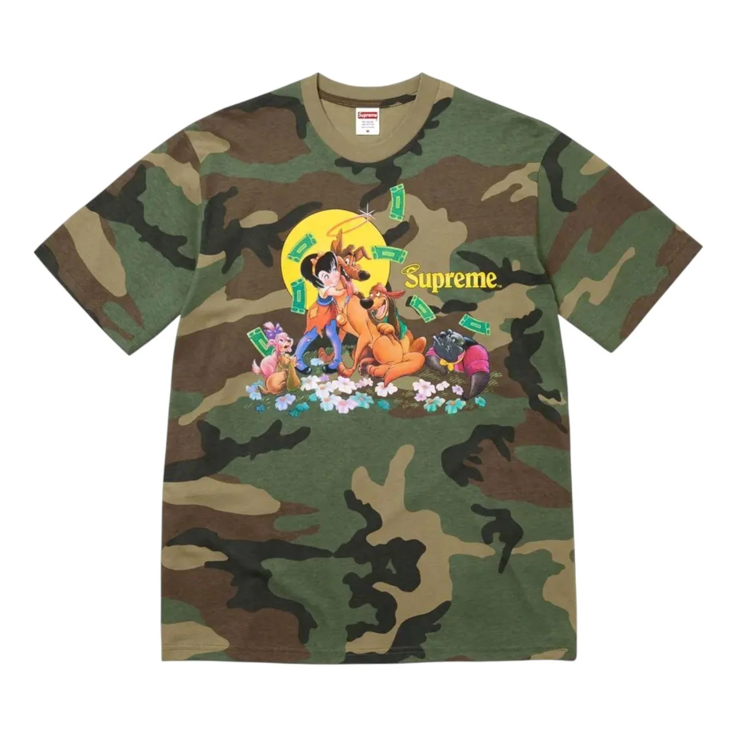Supreme All Dogs Go To Heaven T-Shirt 'Woodland Camo' FW25T42-WOODLAND-CAMO