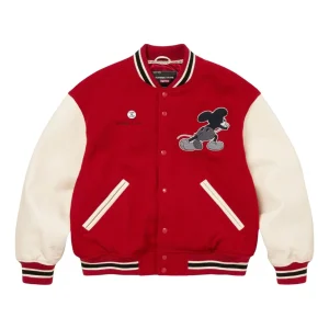 Supreme x Number (N)ine Mickey Varsity Jacket 'Red' FW25J50-RED