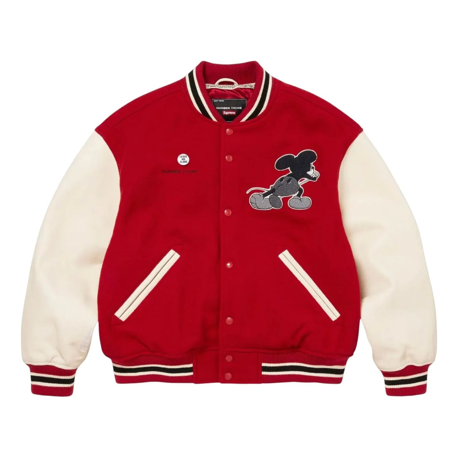 Supreme x Number (N)ine Mickey Varsity Jacket 'Red' FW25J50-RED