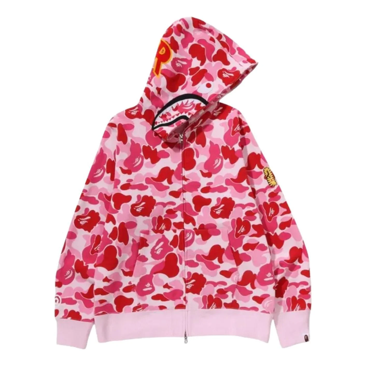 A Bathing Ape ABC Camo 2nd Shark Full Zip Hoodie 'Pink' 1M30115008-PINK