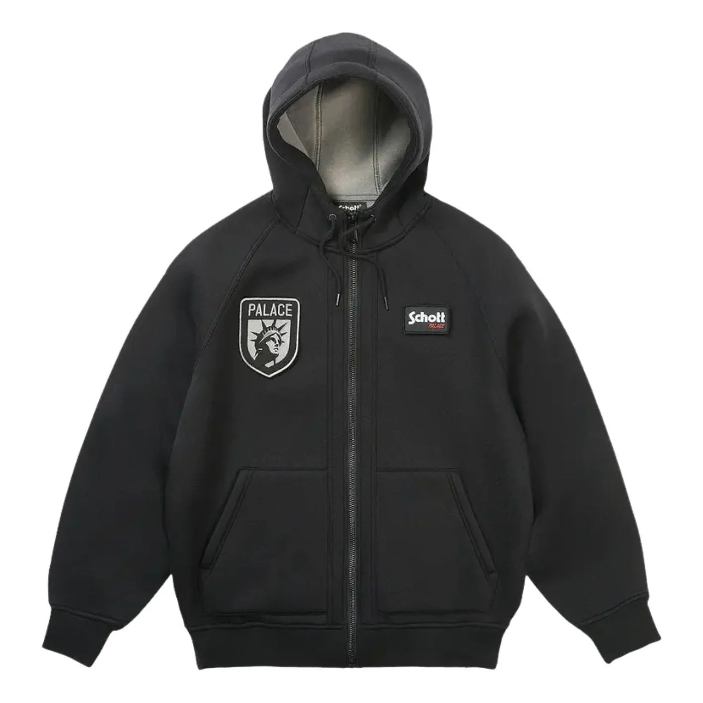 Palace x Schott Bonded Fleece Hood 'Black' P30HD064