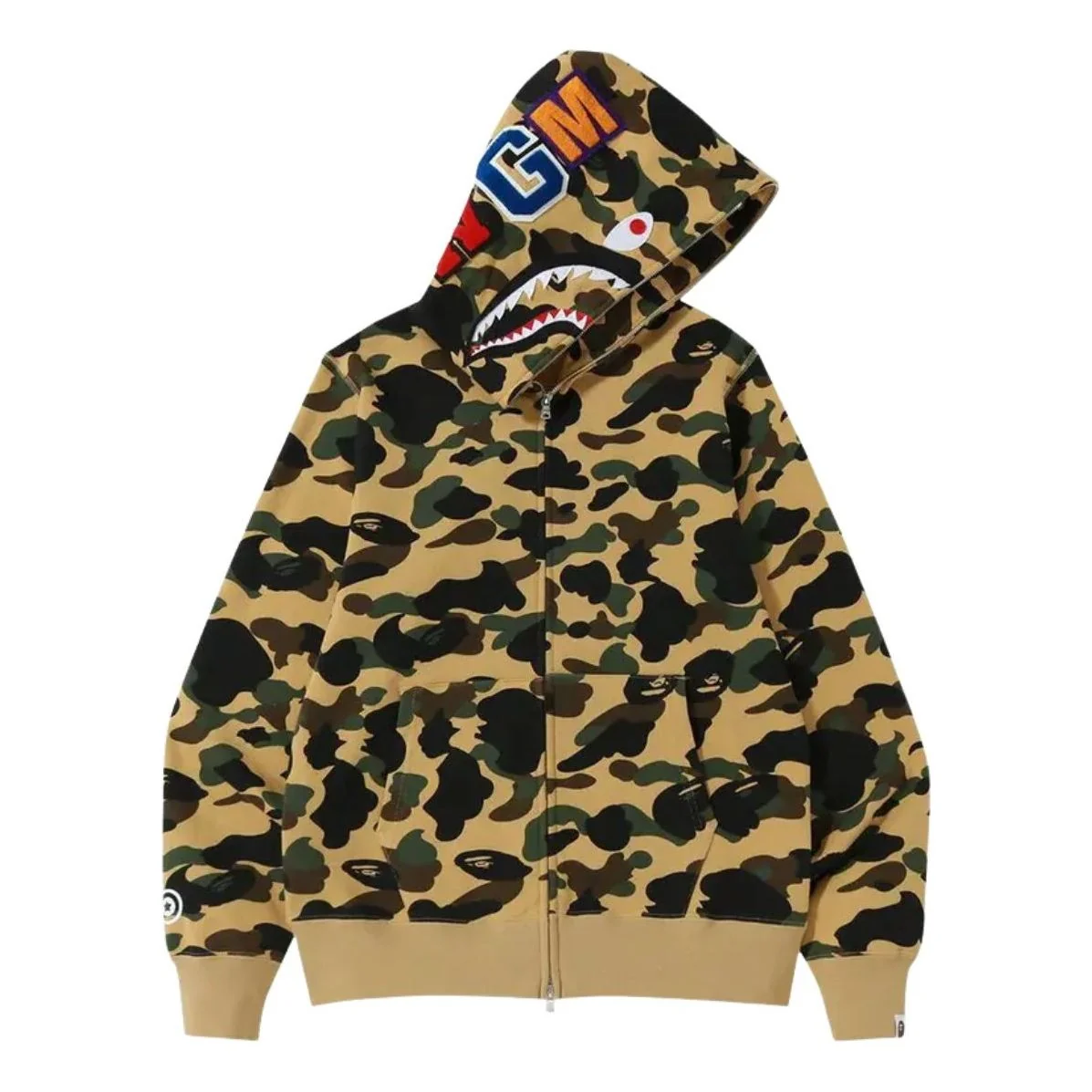 A Bathing Ape 1st Camo Shark Full Zip Hoodie 'Yellow' 1K20-115-009-YELLOW