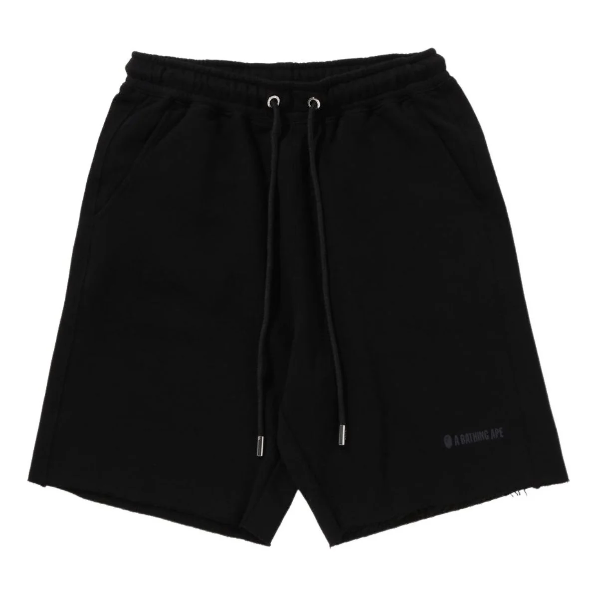 A Bathing Ape Raw Edge Loose Fit Sweatshorts 'Black' 1K80-153-302-BLACK