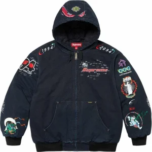 Supreme AOI Hooded Work Jacket 'Black Multi-Color' SUP-SS24-185