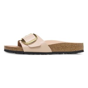(WMNS) Birkenstock Madrid Big Buckle Natural Leather Patent Narrow FIt Sandals ' High Shine New Beige' 1026496