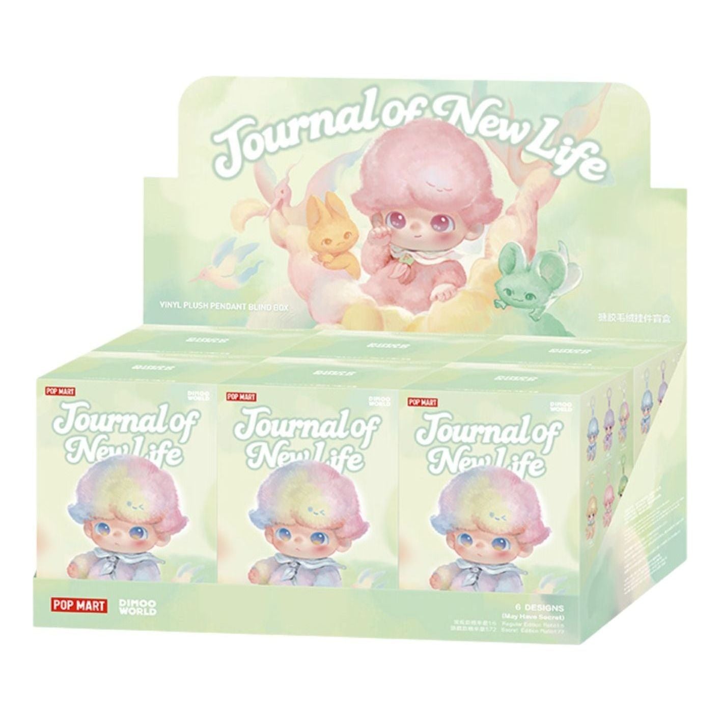 Pop Mart DIMOO Journal of New Life Series Vinyl Plush Pendant Blind Box Sealed Cases (6 Blind Boxes) PPMT-2510-0080-996445549