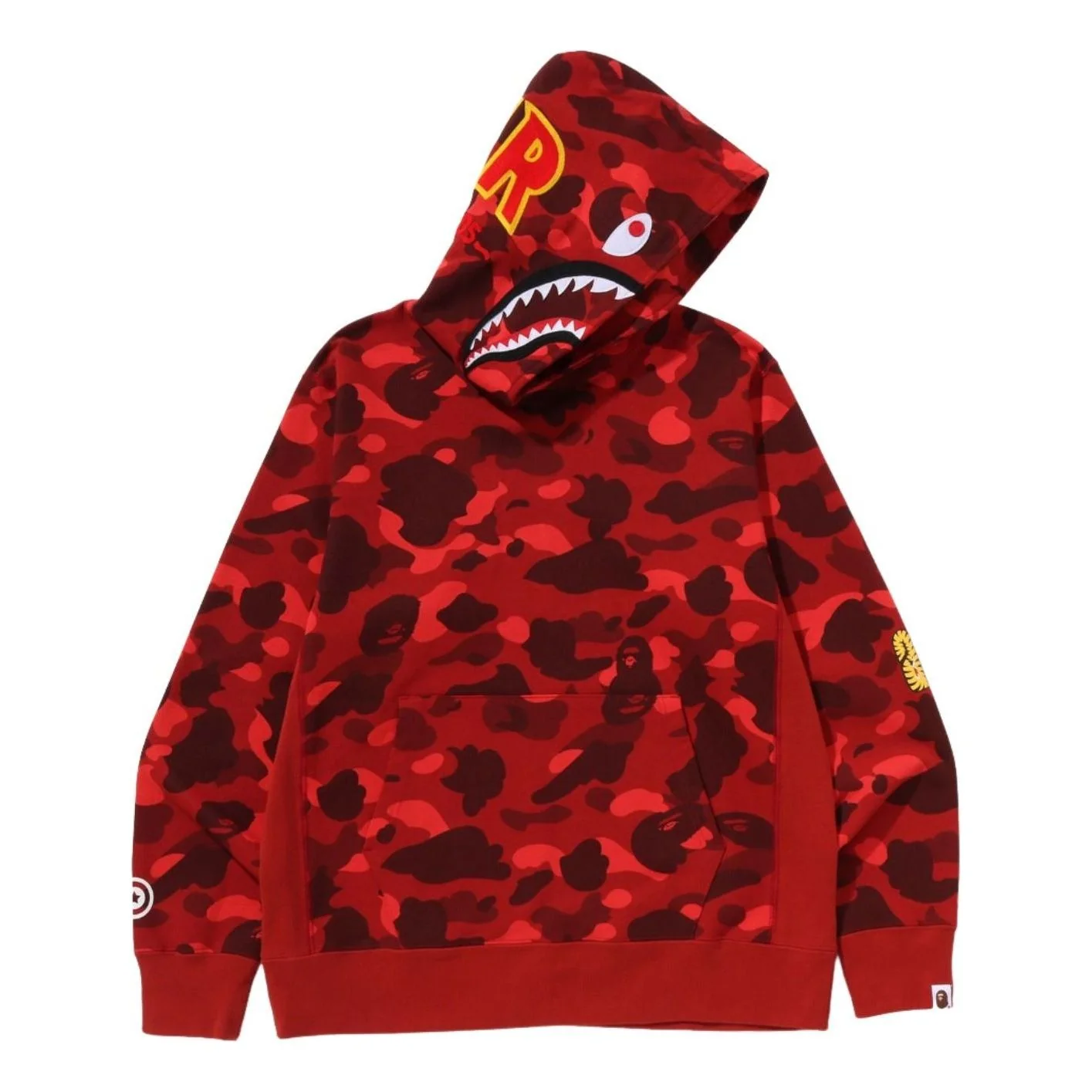 A Bathing Ape Color Camo 2Nd Shark Pullover Hoodie 'Red' 1L80-114-006-RED