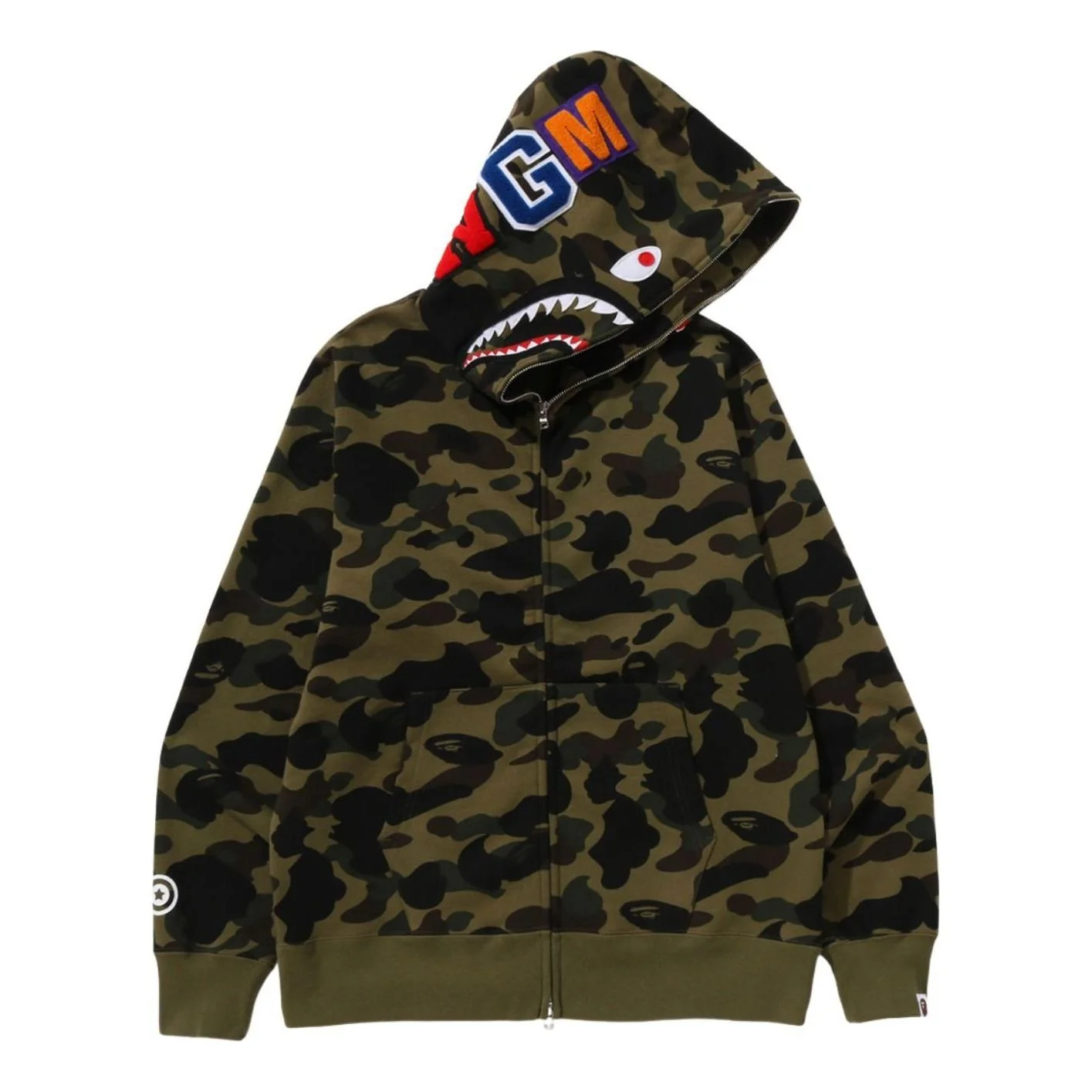 A Bathing Ape 1St Camo Shark Full Zip Hoodie 'Green' 1M80-115-012-GRN
