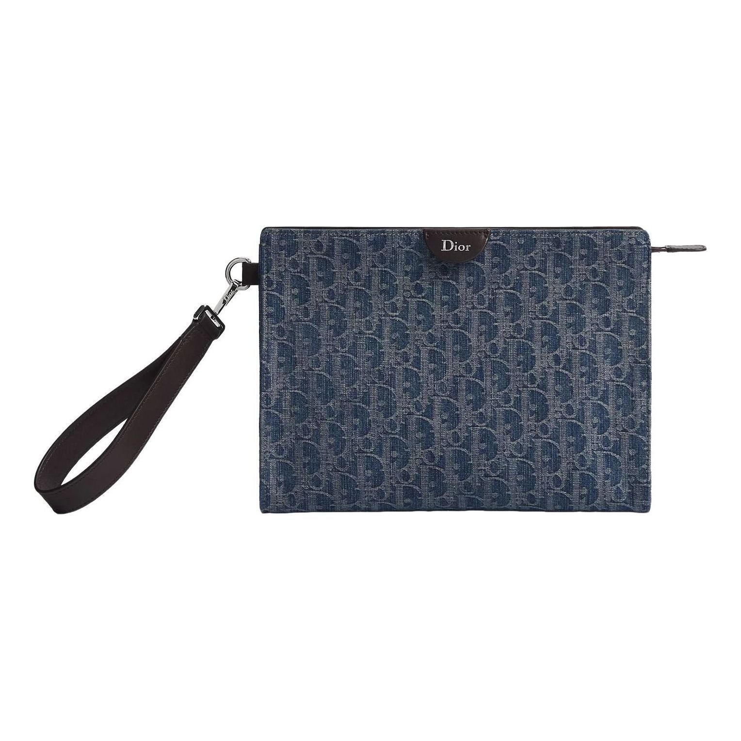 (WMNS) DIOR A5 Triangle Pouch 'Blue Brown' 2ESCA679DWS_H16E