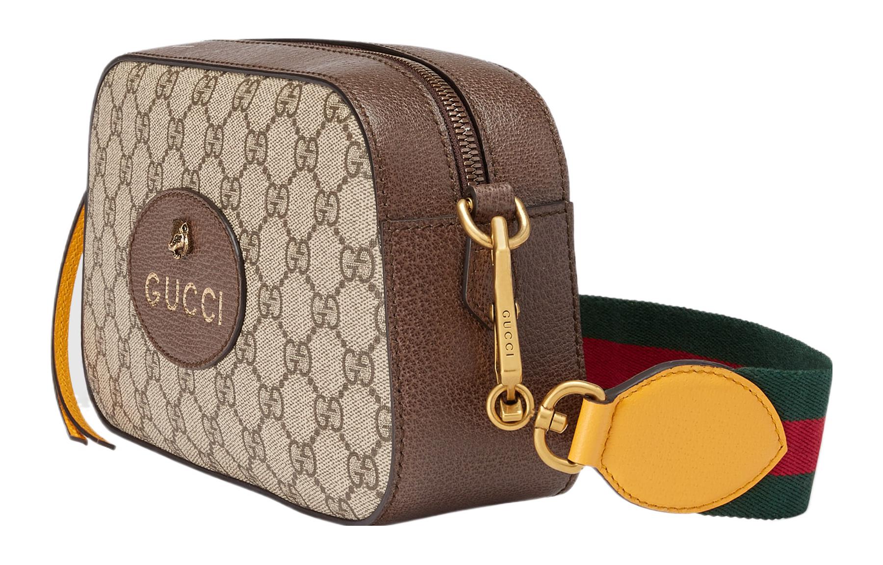 Gucci Neo Vintage Metallic Tiger Head Logo Stripe Messenger Bag 'Brown Yellow' 476466-K9GVT-8856 - Image 3