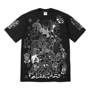 Supreme Downtown T-Shirt 'Black White' SUP-FW23-017
