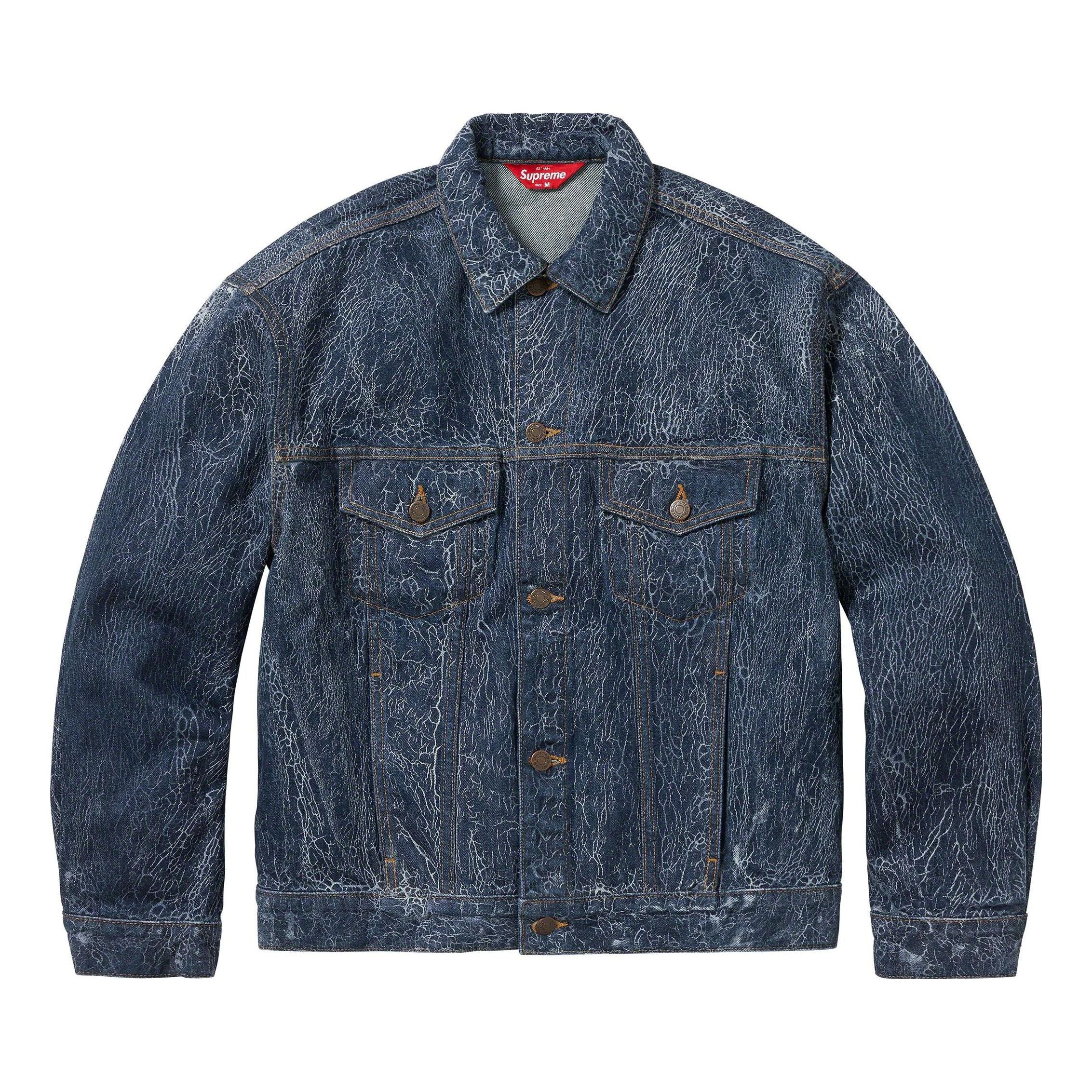 Supreme Crackle Denim Trucker Jacket 'Blue' SUP-FW23-039