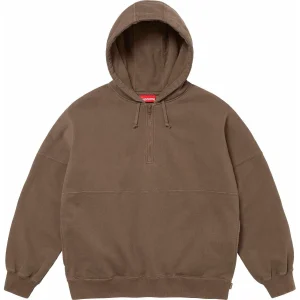Supreme Wrapped Half Zip Hooded Sweatshirt 'Brown Tan' SUP-SS24-176