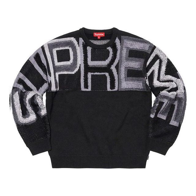 Supreme Chenille Logo Sweater 'Black Grey White' SUP-FW21-256