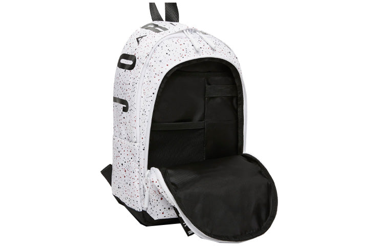 Air Jordan Athletic Zipper Opening Adjustable Strap Schoolbag Backpack Unisex White HA6232-101 - Image 5