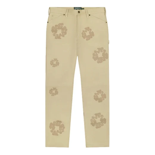 Denim Tears Cotton Wreath Leather Pants 'Beige' SS25BLP0021