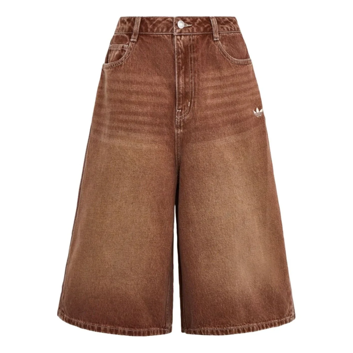 (WMNS) adidas Denim Shorts Asia Sizing 'Brown' KW2002