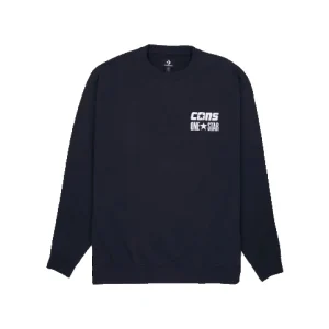 Converse CONS One Star Crew Sweatshirt Asia Sizing 'Black' 10026900-A03