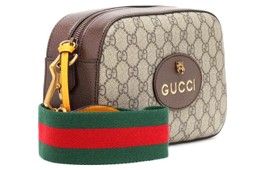 Gucci Neo Vintage Metallic Tiger Head Logo Stripe Messenger Bag 'Brown Yellow' 476466-K9GVT-8856 - Image 7
