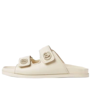 (WMNS) Gucci Double G Leather Slides 'White' 816633-AAEKU-9540