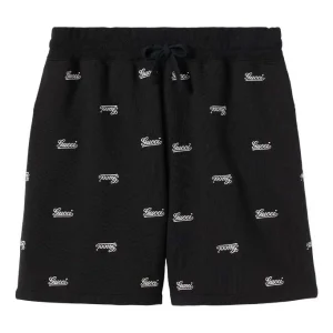 Gucci FW24 Sweat Shorts 'Embroidery Black' 788089-XJGJ1-1043