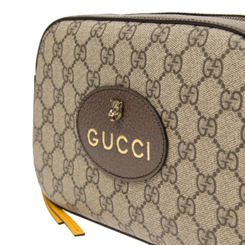 Gucci Neo Vintage Metallic Tiger Head Logo Stripe Messenger Bag 'Brown Yellow' 476466-K9GVT-8856 - Image 8