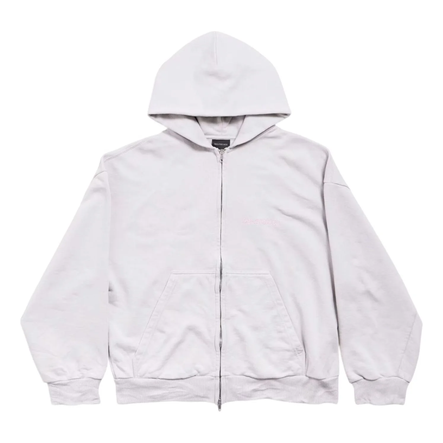 Balenciaga Back Zip-up Hoodie Regular Fit 'Dirty White baby-pink' 803264TSVP12420