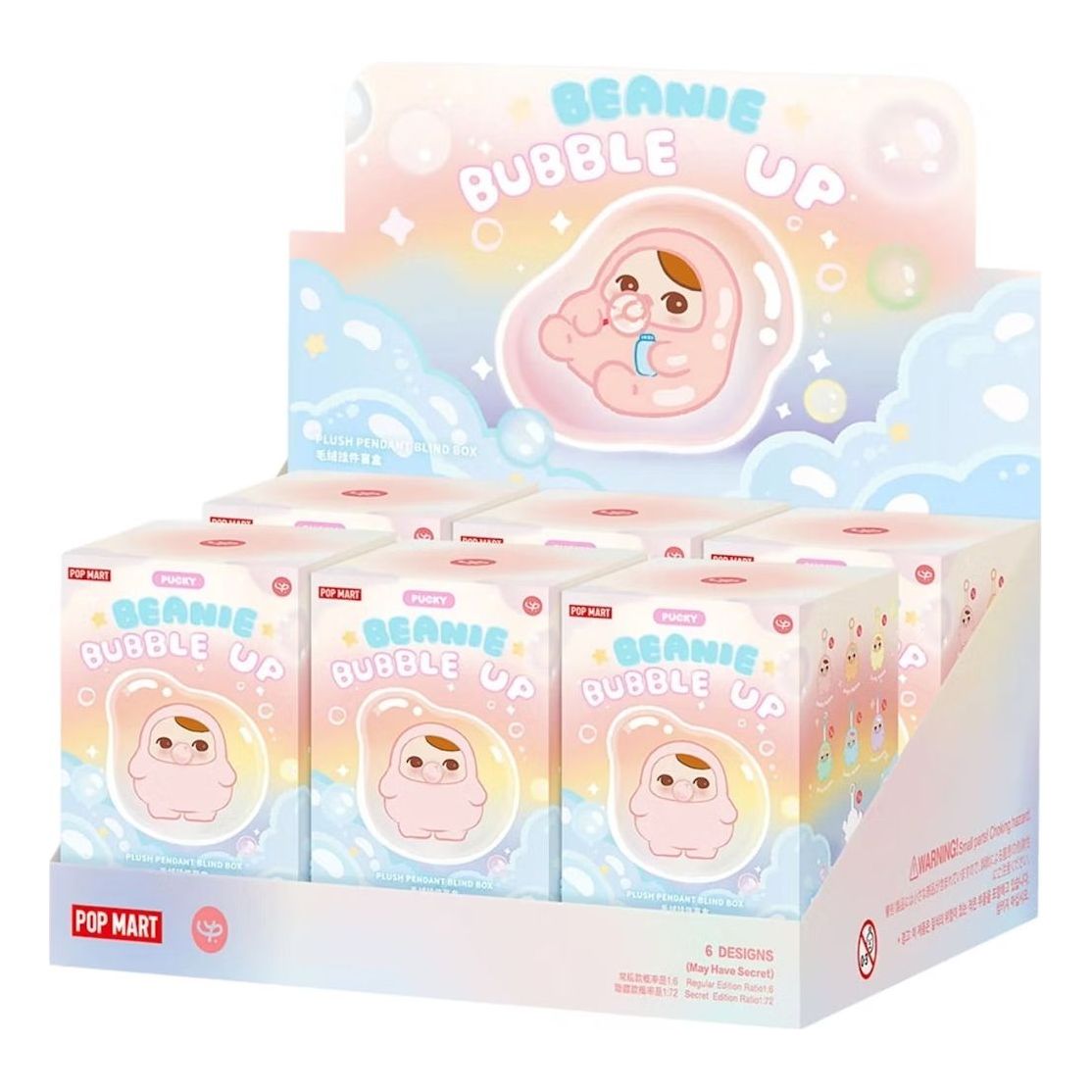 Pop Mart Pucky Beanie Bubble Up Plush Pendant Sealed Cases (6 Blind Boxes) PPMT-2503-0028-825268682