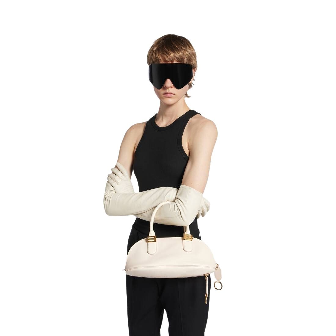 (WMNS) Balenciaga Bolero Bowling Bag Mini 'Cream' 8685852ACJS9404 - Image 7