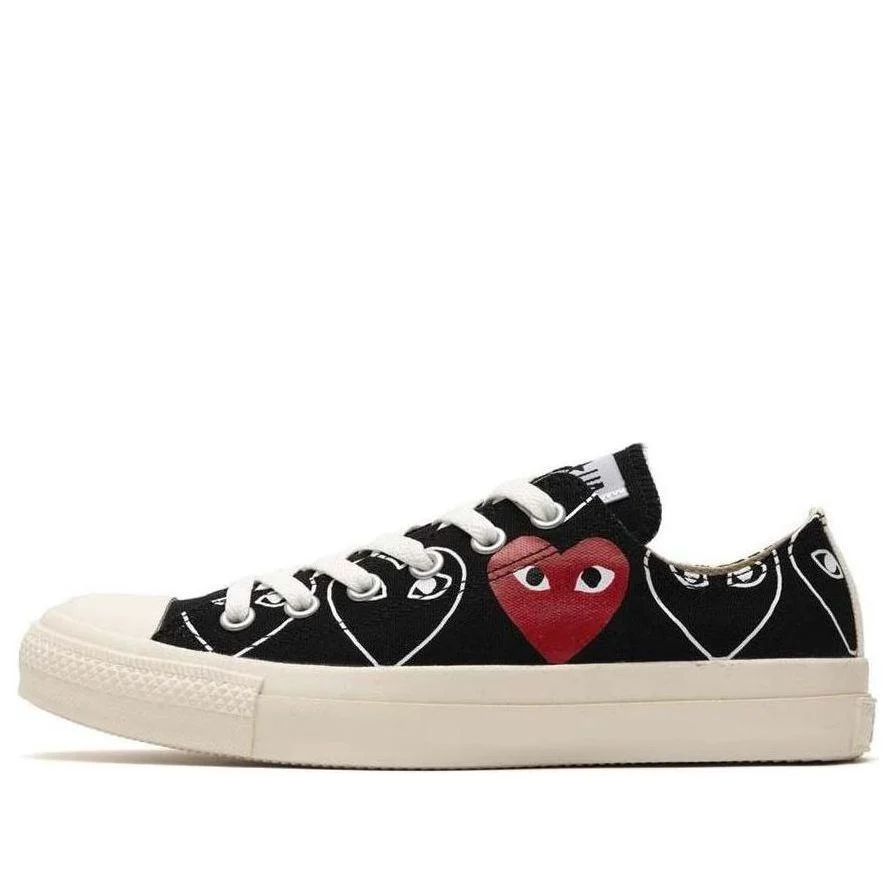 Converse x COMME des GARCONS PLAY Chuck 70 Low Heart Print 'Black Red' 1CL706