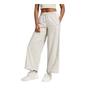 adidas Essentials 3-Stripes Lifestyle Woven Parachute Pants Asia Sizing 'Beige White' JC8168