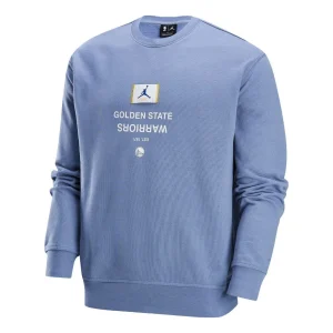 Air Jordan Golden State Warriors Courtside NBA Fleece Crew-Neck Sweatshirt Asia Sizing 'Ashen Slate' FV8348-493