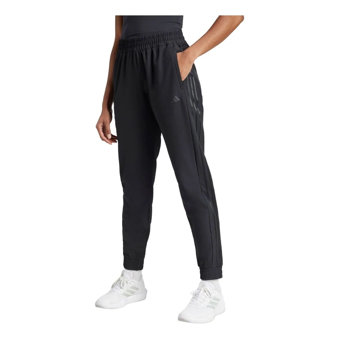 (WMNS) adidas Pacer All Gym 3-Stripes Woven Mid-Rise Pants Asia Sizing 'Black' IK5471