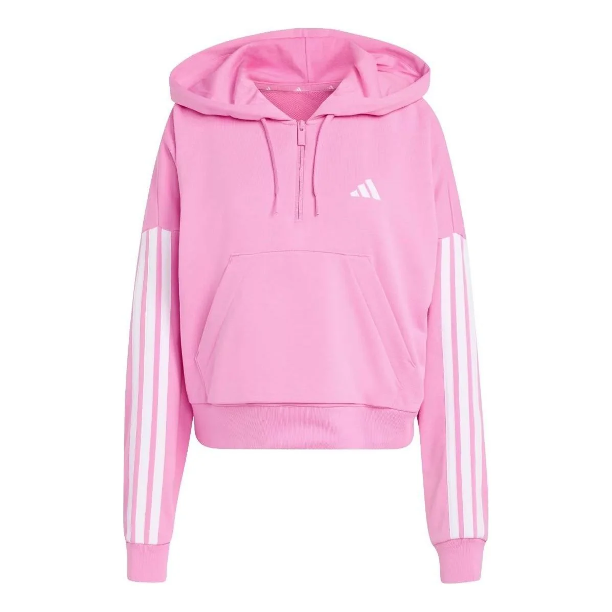 (WMNS) adidas Essentials 3-Stripes French Terry Quarter-Zip Hoodie 'St Tropic Bloom White' KQ7563