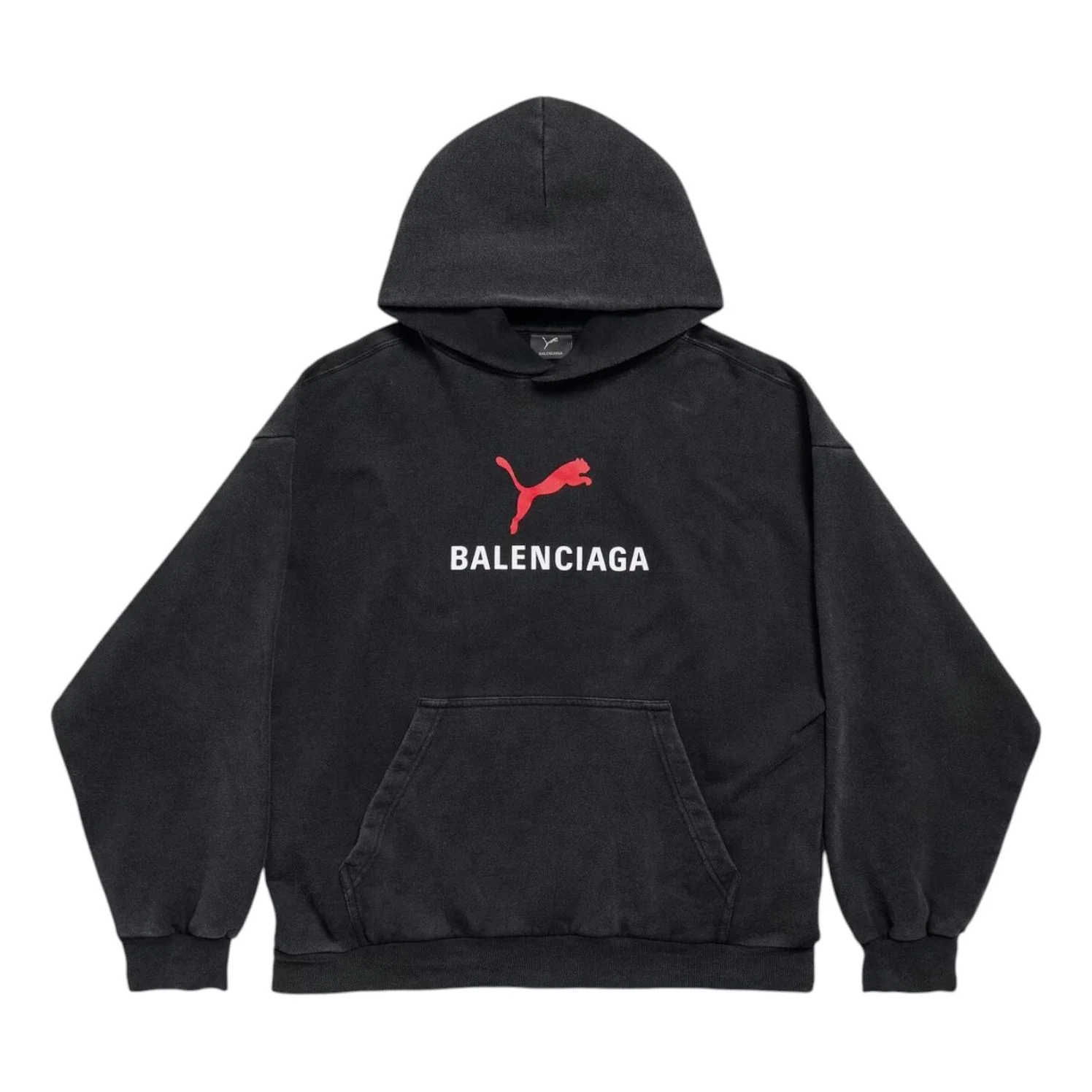 Balenciaga x Puma Hoodie Medium Fit 'Black Faded' 767877TTVA41041