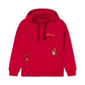 (WMNS) Li-Ning Rijindoujin Embroidered Logo Hoodie 'Red' AWDS156-2