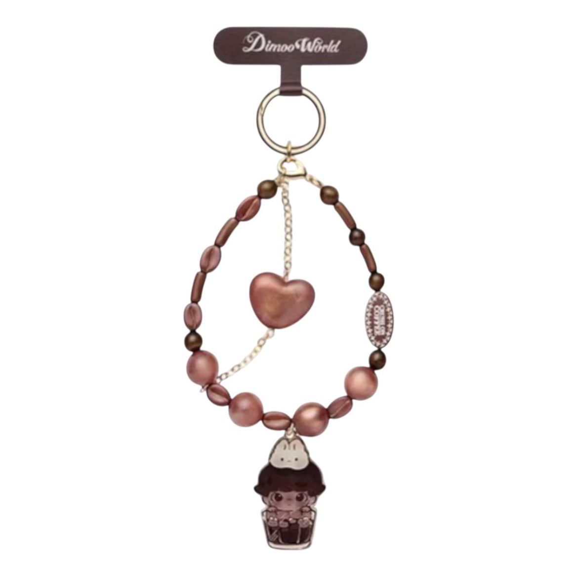 Pop Mart Dimoo Crush on Coffee Phone Charm 'Slightly Bitter Black Coffee' PPMT-2508-0001-SBS
