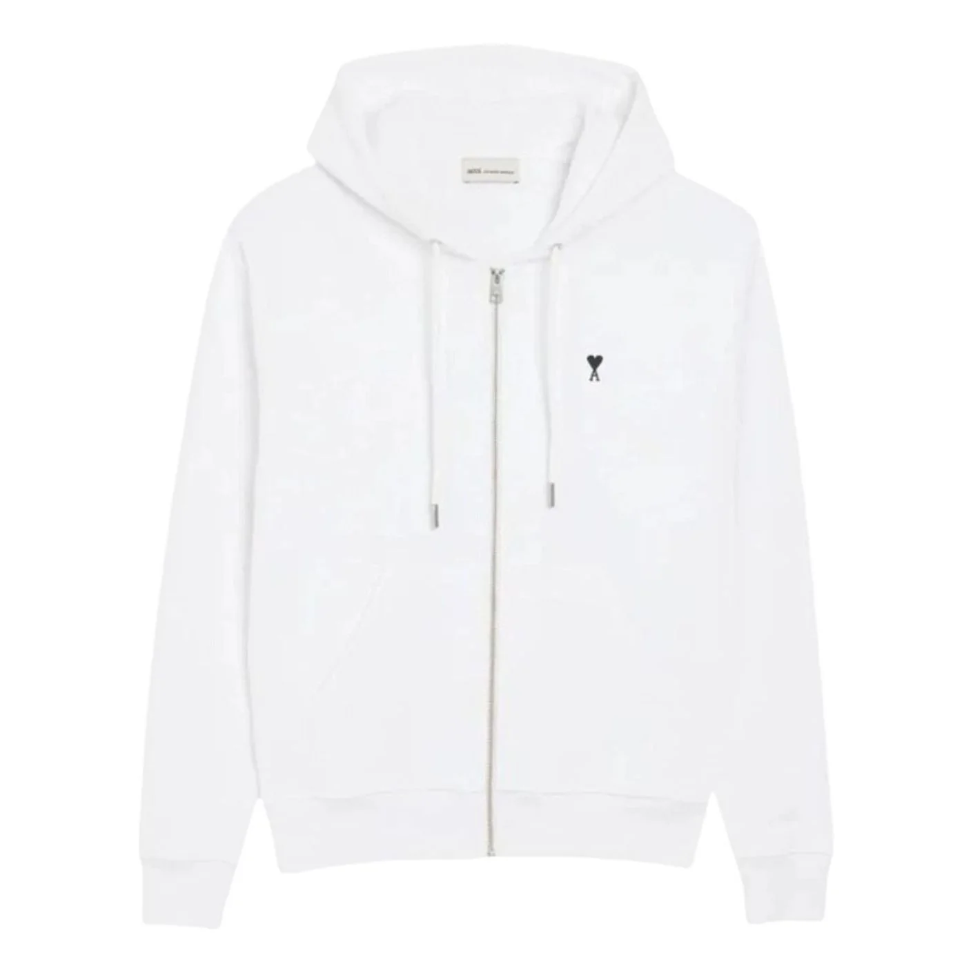 AMI Small Heart Logo Zip Up Hoodie 'White' HSW765-730-100