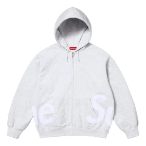 Supreme Big Logo Zip Up Hooded Sweatshirt 'Ash Grey' SS25SW46-ASH-GREY