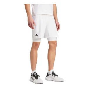 adidas Tennis Pro AEROREADY Shorts and Inner Shorts Set Asia Sizing 'White' IS8097
