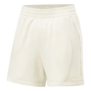 (WMNS) Li-Ning Training Series Logo Shorts 'Beige' AKSU016-5
