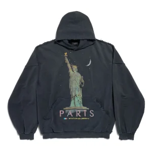 (WMNS) Balenciaga Paris Liberty Hoodie Oversized 'Black' 739024TQVS11083