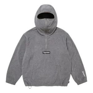Supreme FW25 Polartec Face Mask Half Zip Hooded Sweatshirt 'Grey' SUP-FW25-064-GRY
